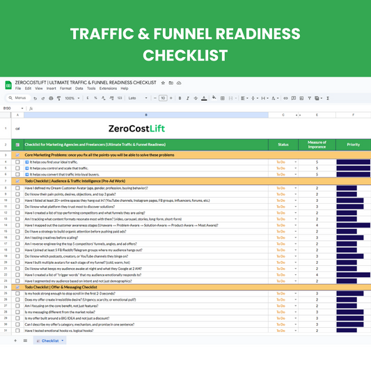 Traffic & Funnel Readiness Checklist
