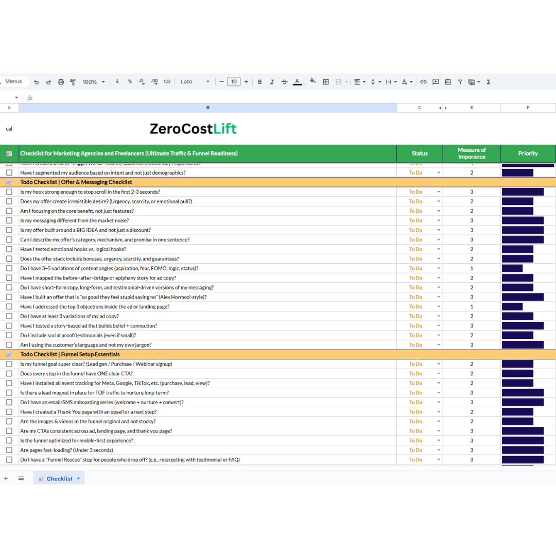 Traffic & Funnel Readiness Checklist